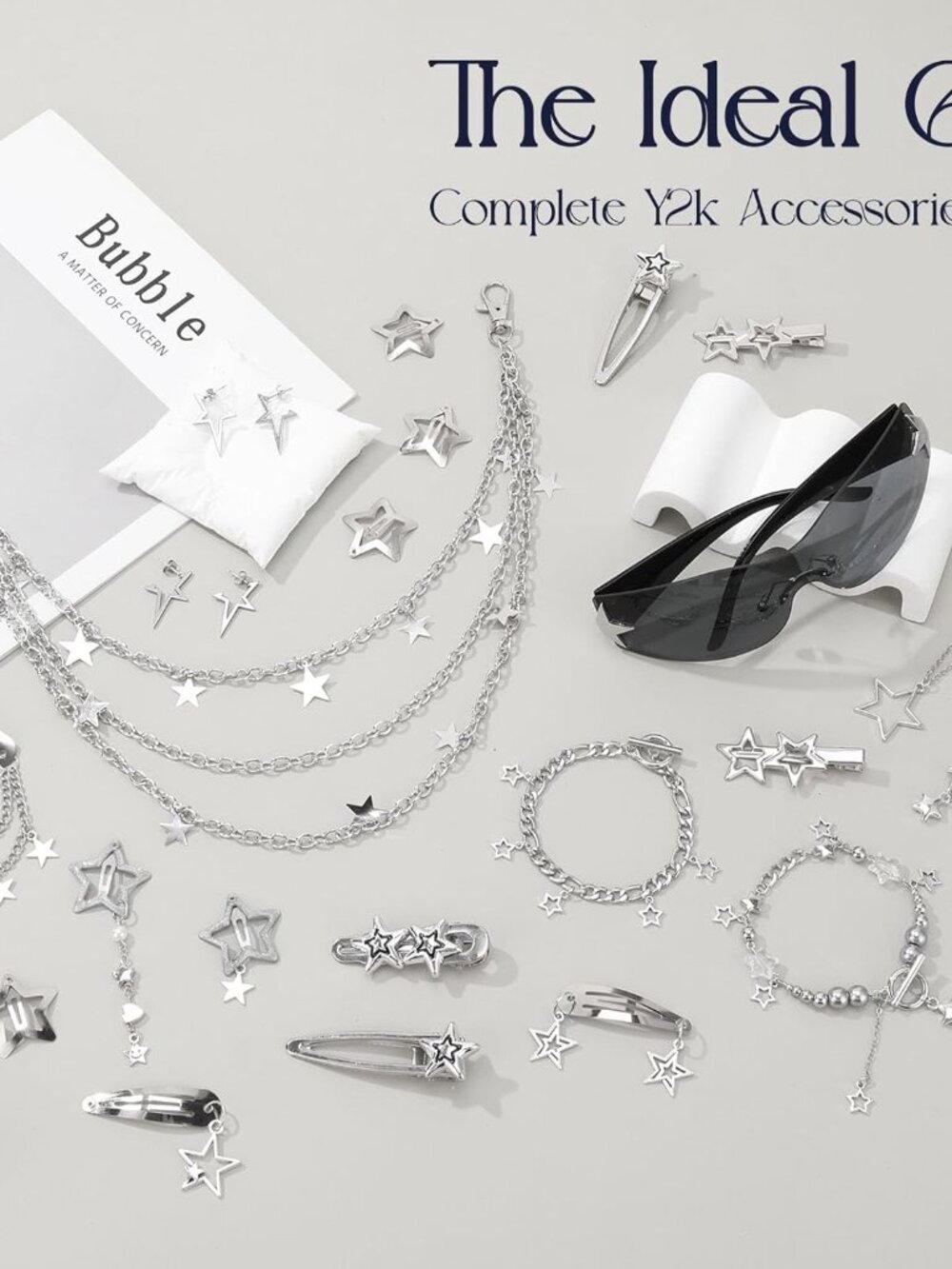 23pcs for Women Included Star Earrings Layered Pants Chain Sunglasses Hair Clips - Picture 7 of 8